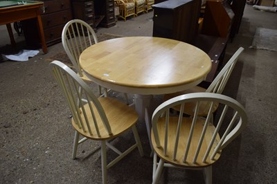 Lot 361 - PEDESTAL TABLE AND CHAIRS