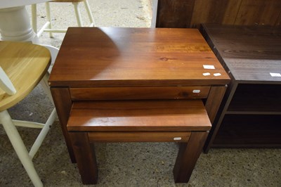 Lot 362 - NEST OF TWO MODERN HARDWOOD OCCASIONAL TABLES,...