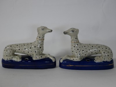 Lot 310 - Pair of Staffordshire pottery pen holders...