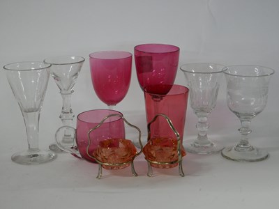 Lot 312 - Group of 19th century glasswares including two...