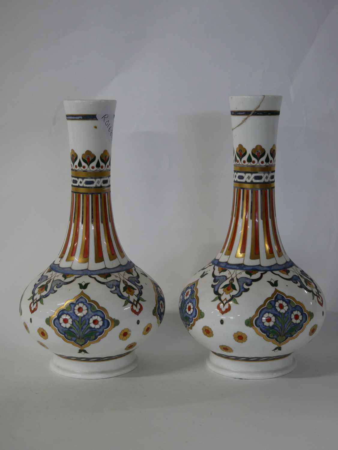 Lot 315 - Unusual pair of 19th century Mintons vases...