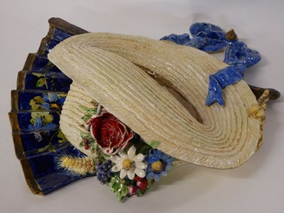 Lot 316 - French faience model of a peasant's hat with...