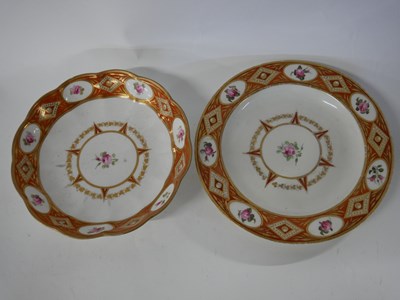 Lot 319 - Late 18th century Derby bowl and plate, finely...