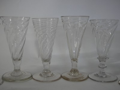 Lot 324 - Group of nine 19th century cordial glasses,...