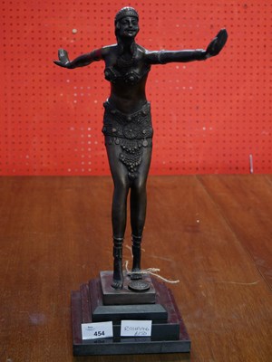 Lot 454 - After Chiparus Venetian dancer - bronze on...
