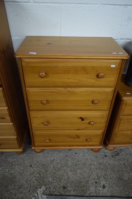 Lot 376 - MODERN PINE FOUR DRAWER CHEST, 67CM WIDE