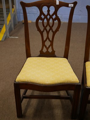 Lot 456 - Pair of Georgian mahogany dining chairs with...