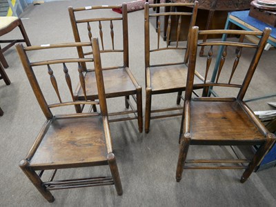 Lot 457 - Set of four early 19th century elm and ash...