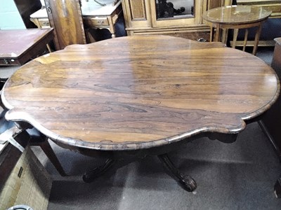 Lot 477 - Large Victorian rosewood loo or dining table...