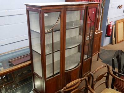 Lot 518 - Edwardian mahogany display cabinet with bowed...