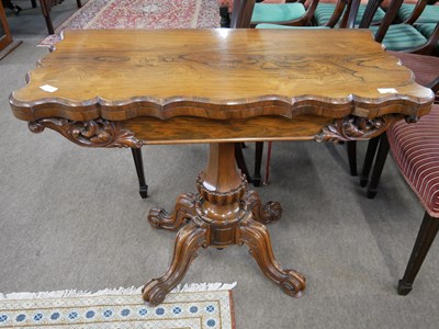 Lot 520 - Victorian rosewood veneered card table with...