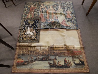 Lot 533 - Group of three 20th century needlework wall...