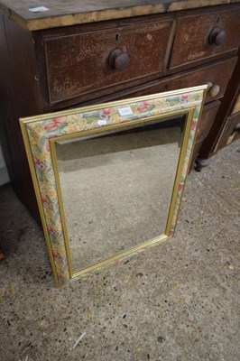 Lot 378A - MODERN BEVELLED WALL MIRROR SET IN A FLORAL...