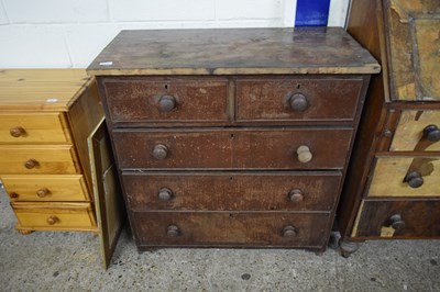 Lot 379 - VICTORIAN MAHOGANY CHEST OF FIVE DRAWERS (FOR...