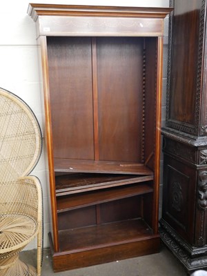 Lot 563 - Sheraton Revival mahogany and inlaid bookcase...