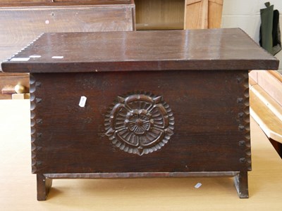 Lot 565 - Jack Grimball small carved oak coffer with...