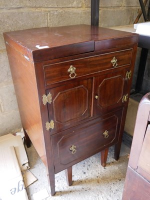 Lot 567 - Georgian mahogany combination wash stand and...