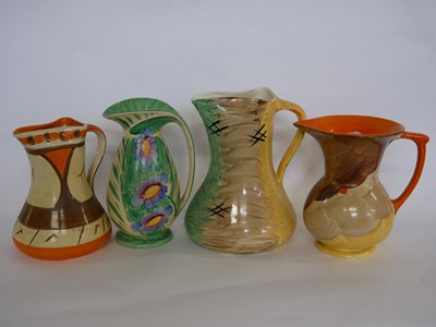 Lot 345 - Group of four Art Deco jugs, all by Myott &...