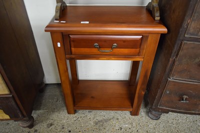 Lot 382 - MODERN DARK WOOD SINGLE DRAWER BEDSIDE OR LAMP...