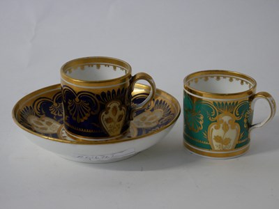 Lot 385 - Davenport coffee can and saucer, the blue...