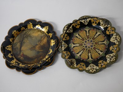 Lot 411 - Two lacquer trays by Jennens & Bettridge, one...