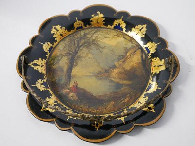 Lot 411 - Two lacquer trays by Jennens & Bettridge, one...