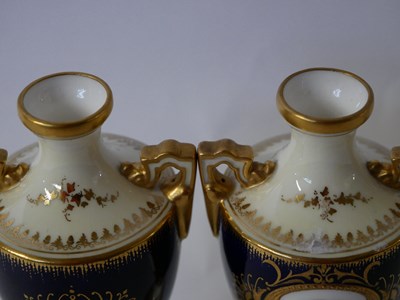 Lot 421 - Pair of late 19th century Coalport vases, the...