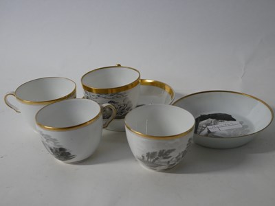 Lot 413 - Group of Early 19th century English Porcelain Bat Printed Wares