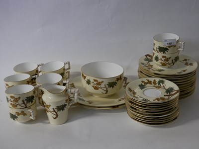 Lot 415 - Part 19th century Minton tea set decorated in...