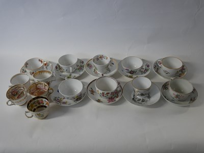 Lot 418 - Group of English porcelain cups and saucers,...