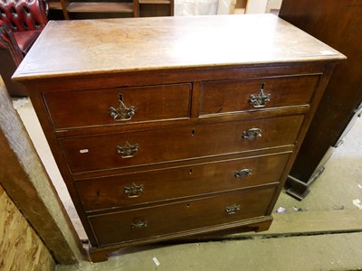 Lot 575 - George III mahogany chest of two short over...