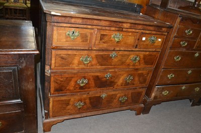 Lot 440 - George III walnut veneered and oak chest of...