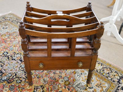 Lot 589 - Mahogany Canterbury magazine rack with four...