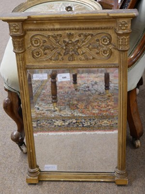 Lot 590 - Small Georgian pier mirror with side pillars...