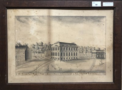 Lot 98 - An unusual and rare print of Burwell Hall,...