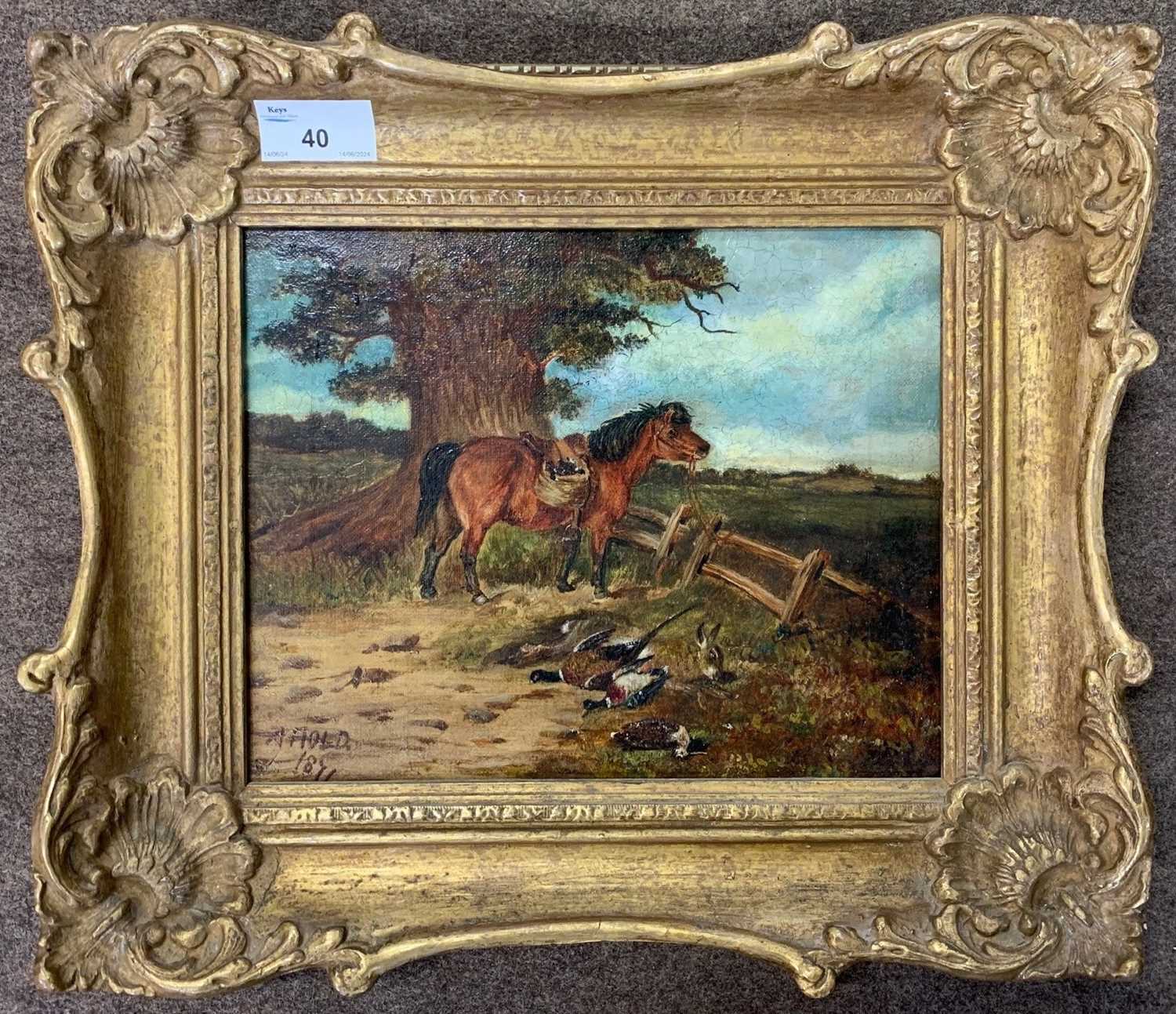 Lot 40 - Abel Hold (1815-1891), Rural landscape with a...