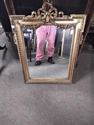 Lot 608 - 19th century and gilt framed wall mirror, the...