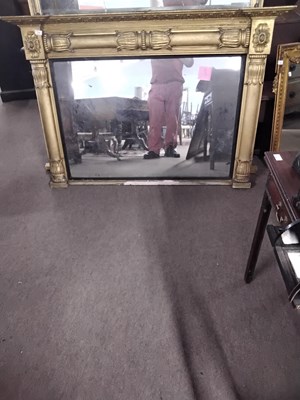 Lot 610 - Large 19th century gilt overmantel mirror of...