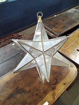Lot 426 - 20th century brass mounted star formed light,...