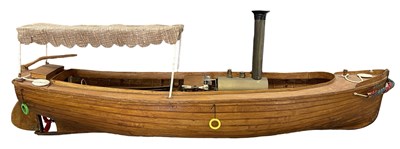 Lot 161 - A scratchbuilt wooden steam boat model with...