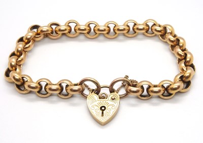 Lot 167 - A 9ct bracelet, the belcher link bracelet with...