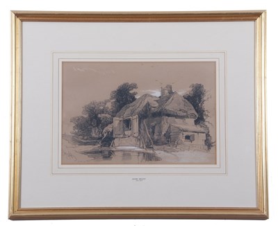 Lot 623 - Henry Bright (1810-1873) Old Cottage, charcoal...