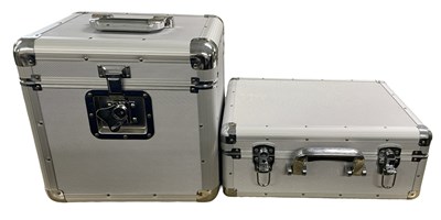 Lot 171 - A pair of silver flight / media storage cases,...