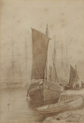 Lot 569 - Charles Harmony Harrison (1841-1902) "Boats by...