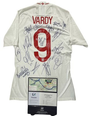 Lot 196 - An England Football shirt [#9 - Vardy],...