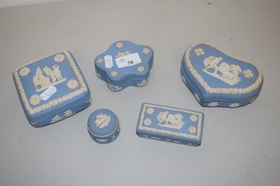 Lot 70 - Quantity of Wedgwood blue jasperware trinket...