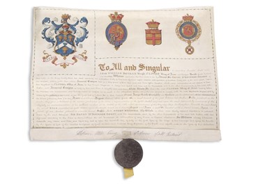Lot 159 - Illuminated grant of arms for Admiral Sir...