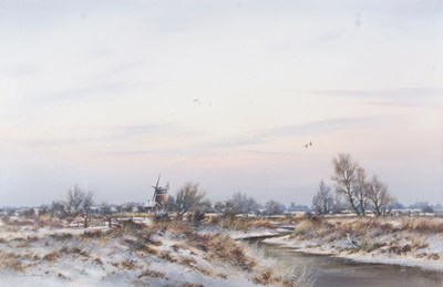 Lot 614 - Colin Burns (b.1944), Winter Landscape with a...
