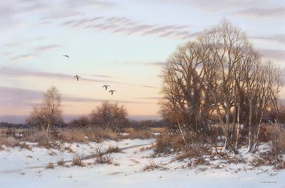 Lot 612 - Colin Burns (b.1944), Winter landscape with...