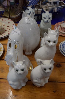 Lot 244 - Collection of pottery cats and others